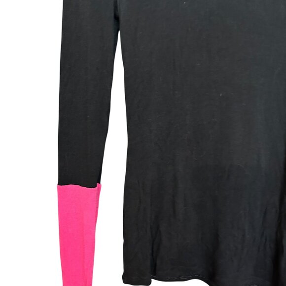 BCBGMaxAzria Black Turtleneck Contrasting Neck Sleeves Thin Top Size XS - Picture 4 of 7